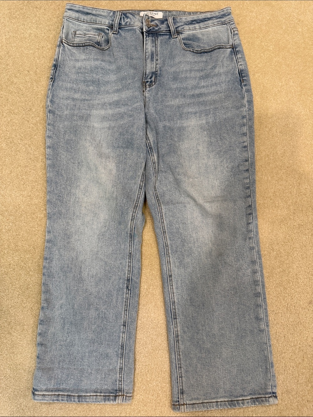 Light Wash Straight Leg Jeans